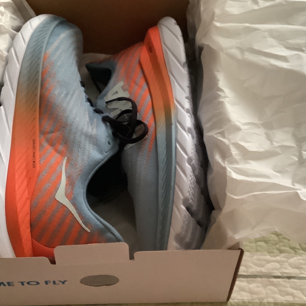 Hoka Men's Athletic Shoes In Light Blue And Orange